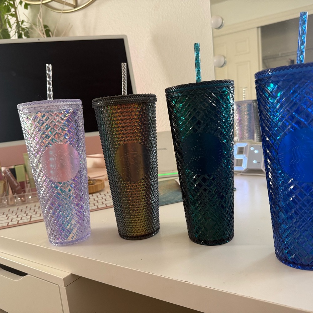 Starbucks Iridescent Black Iridescent,Teal and Blue Tumbler Collection
